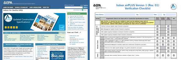 US EPA에서 제공하는 Indoor Air Plus Checklist