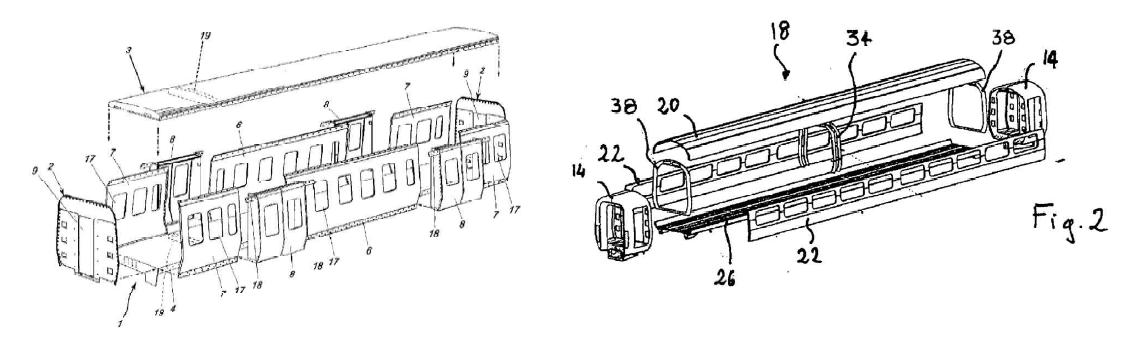 봄바르디어사에서 특허출원한 차체 모듈화 방안