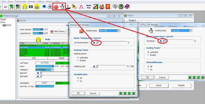 TRNBUILD 내 냉난방 온도 입력