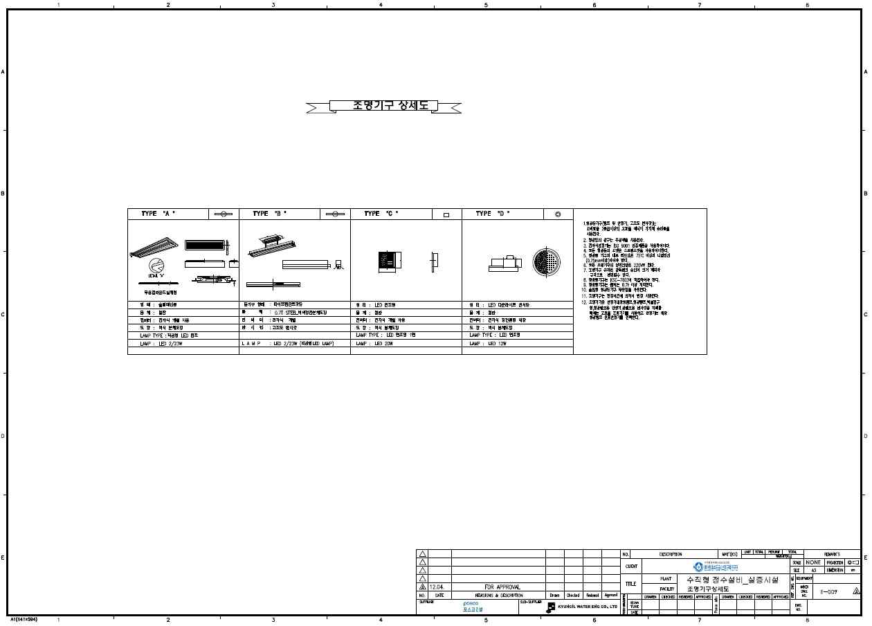 LED 조명기구 상세도