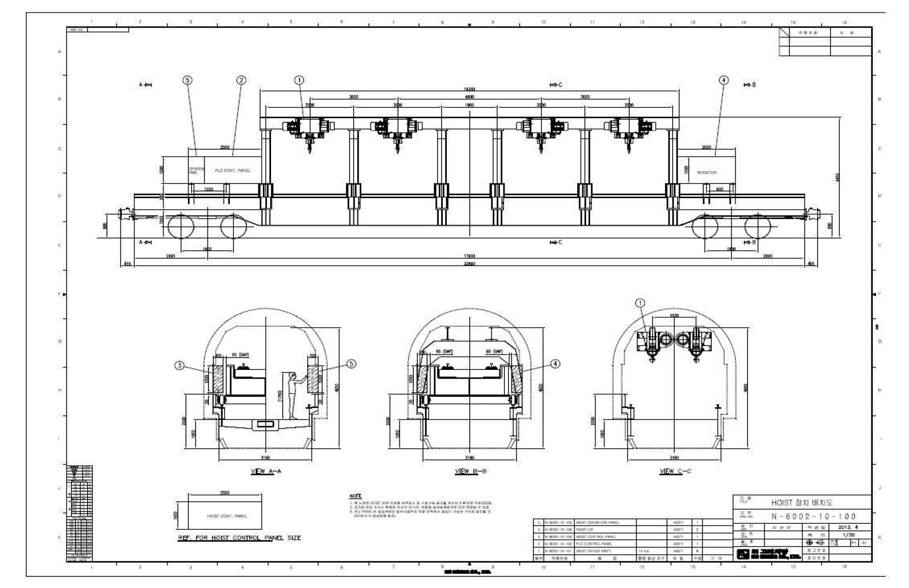 HOIST 장치 배치도