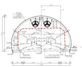 도로터널 2차선 단면도