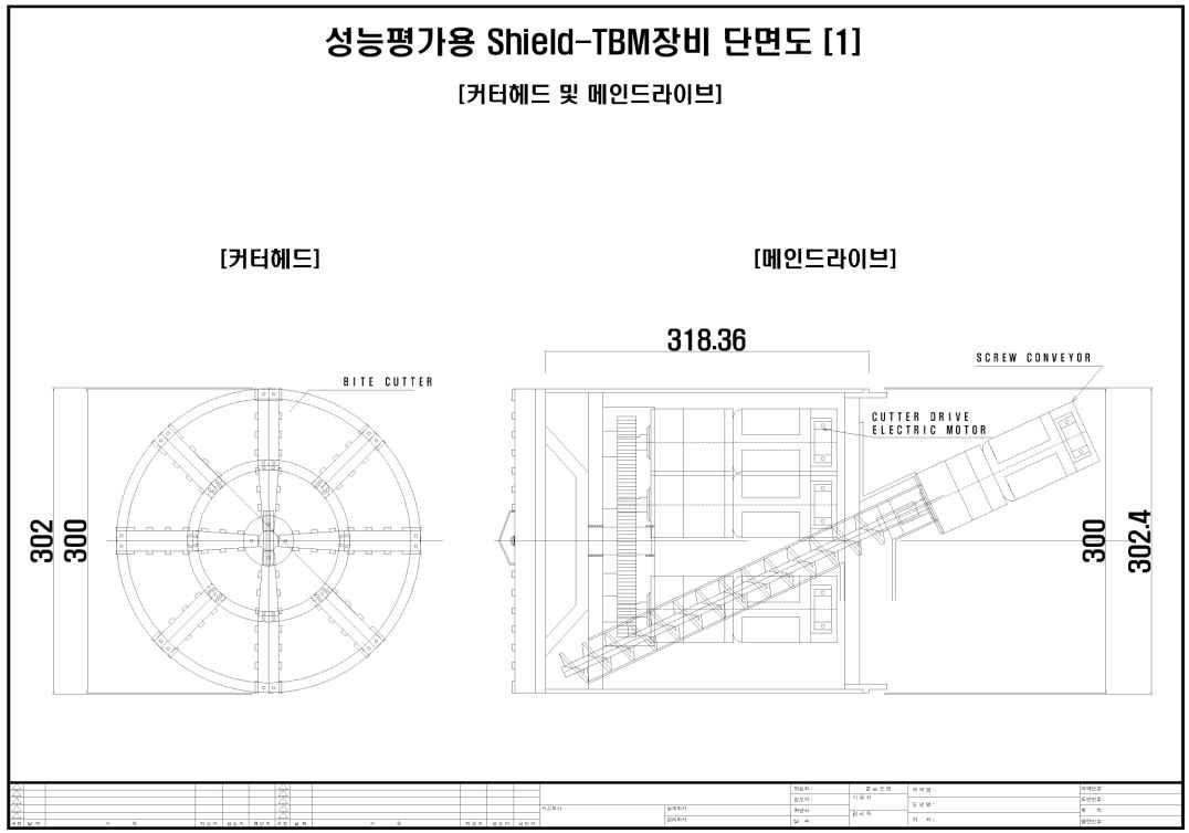 커터헤드 및 메인드라이브의 설계도면