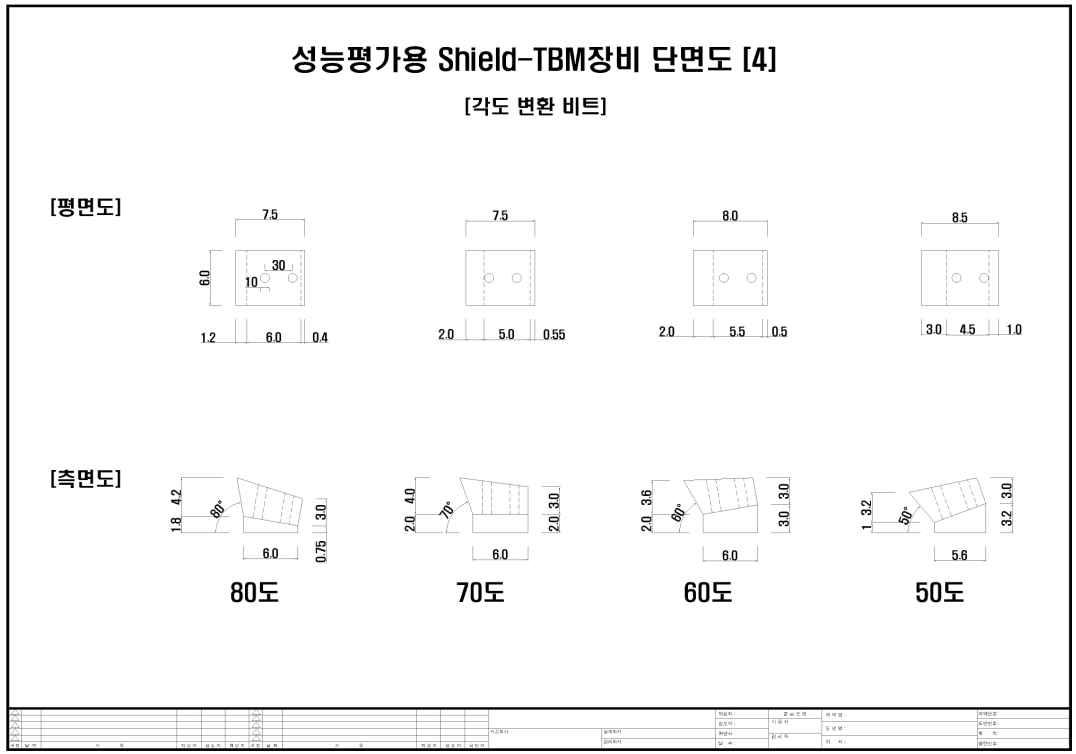 각도변환 커터비트 모형의 설계도면