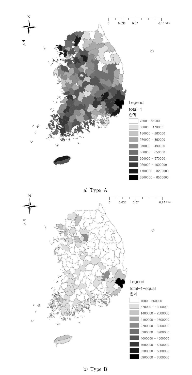 전국 석면슬레이트 분포지도 작성 결과