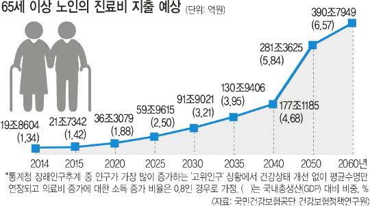 65세 이상 노인의 진료비 지출 예상