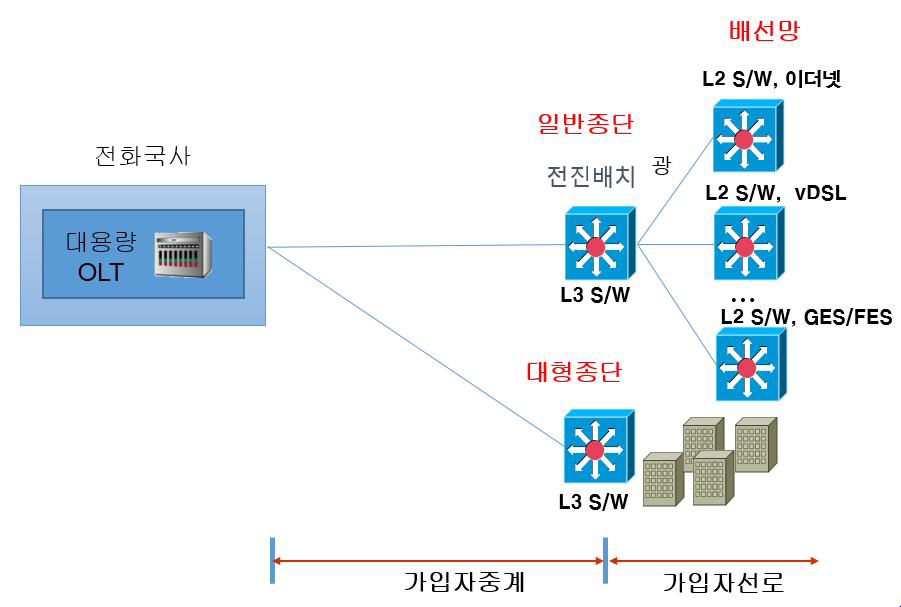 저밀도 지역 가입자망 설계 구조