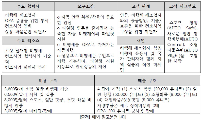 파일럿 지원 비즈니스 모델