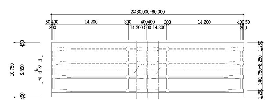 검토교량의 평면도