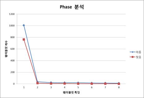 위상분석결과영상 웨이블릿 계수 분포