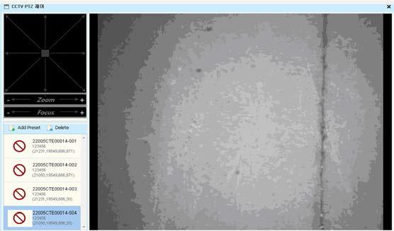 운영단말 모니터링 프로그램 CCTV 제어기능