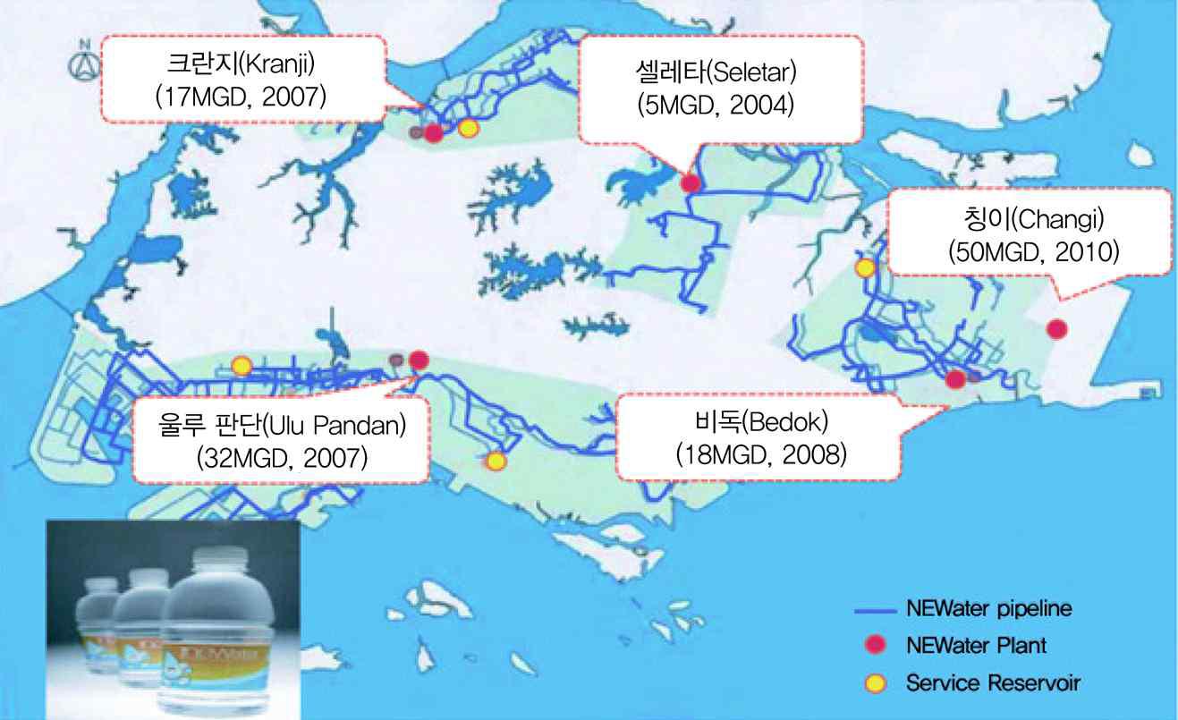 싱가포르 NEWater 플랜트 및 병입 NEWater