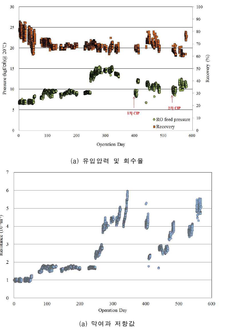 국산막 장기 운전 결과