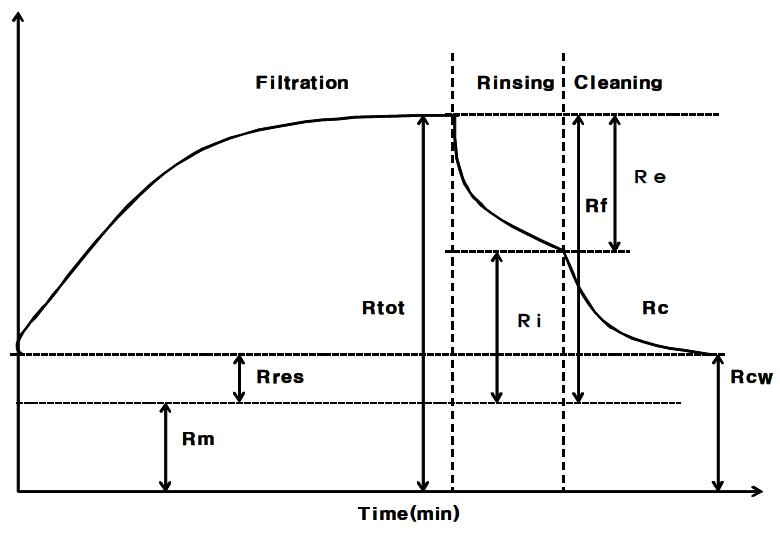 여과 및 물리·화학적 세정에 의한 막오염 저항