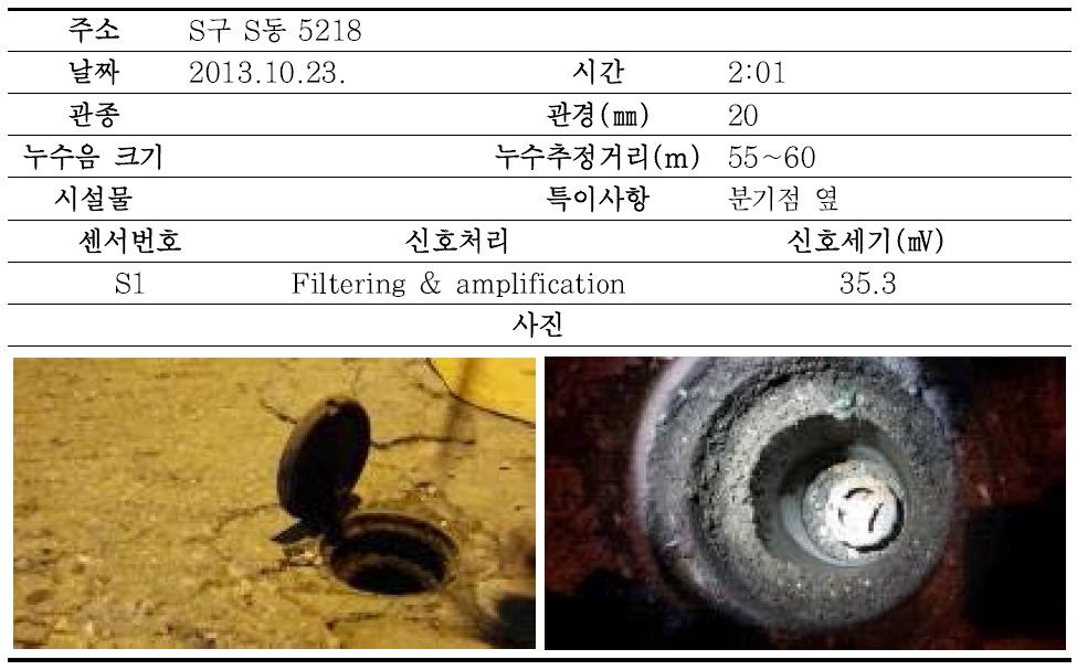 성남시 누수조사결과(No. 3-1)