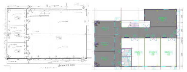 환경소재시험동 리모델링 도면 비교