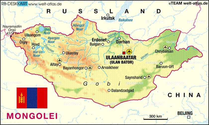 몽골의 지리적 위치