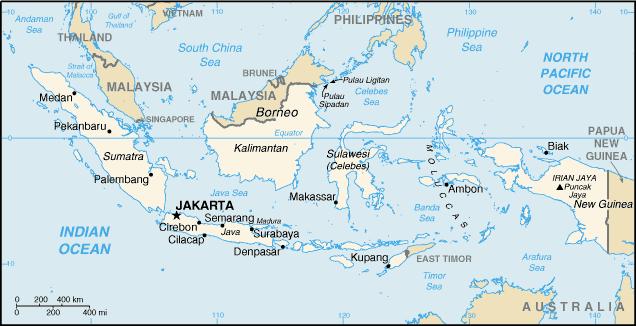 인도네시아의 지리적 위치