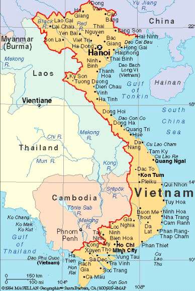 베트남의 지리적 위치