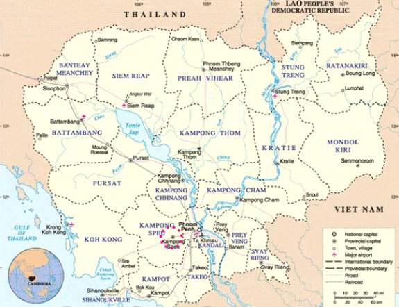 캄보디아의 지리적 위치
