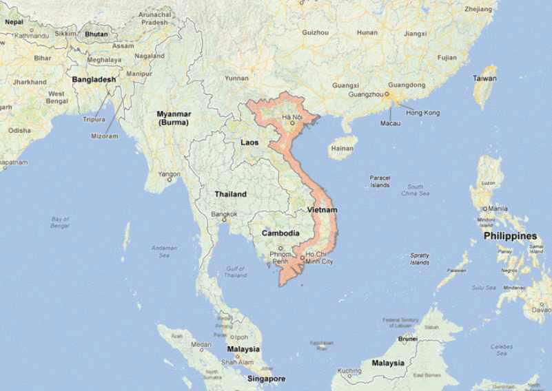 베트남 지리학적 지도