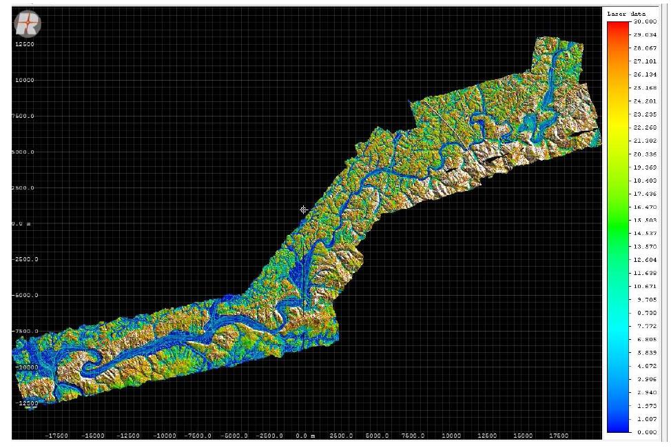 2015년 항공 LiDAR 측량 결과