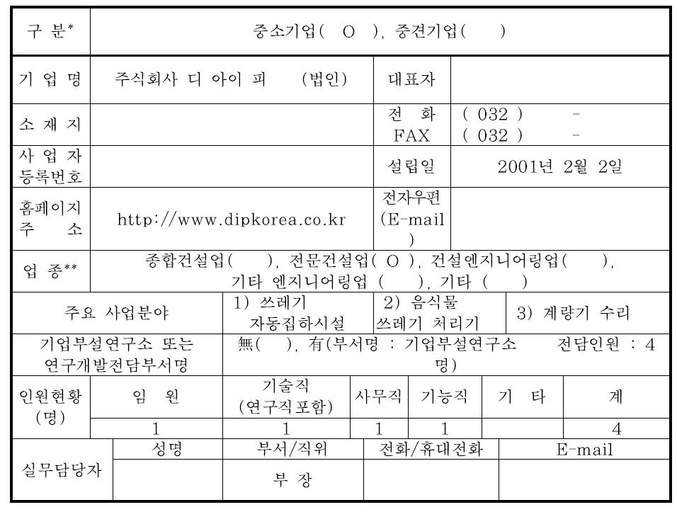 주식회사 디아이피의 일반현황