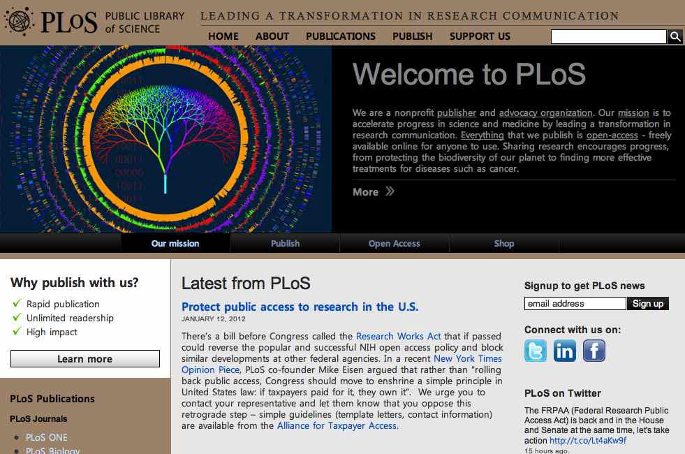 PLoS 웹사이트