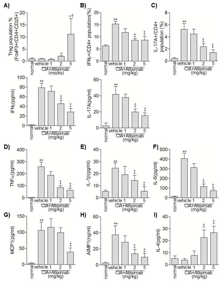 혈중 면역세포 및 염증 cytokine level 분석