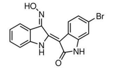 2’Z,3’E)- 6- Bromoindirubin- 3′- oxime (BIO)의 화학 구조