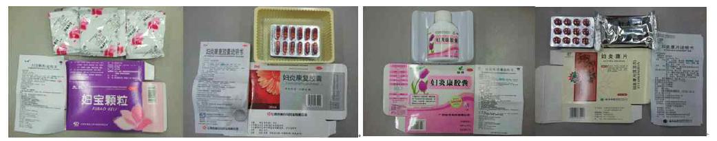 중국 내 유통 중인 천련자 성분 함유 OTC 의약품