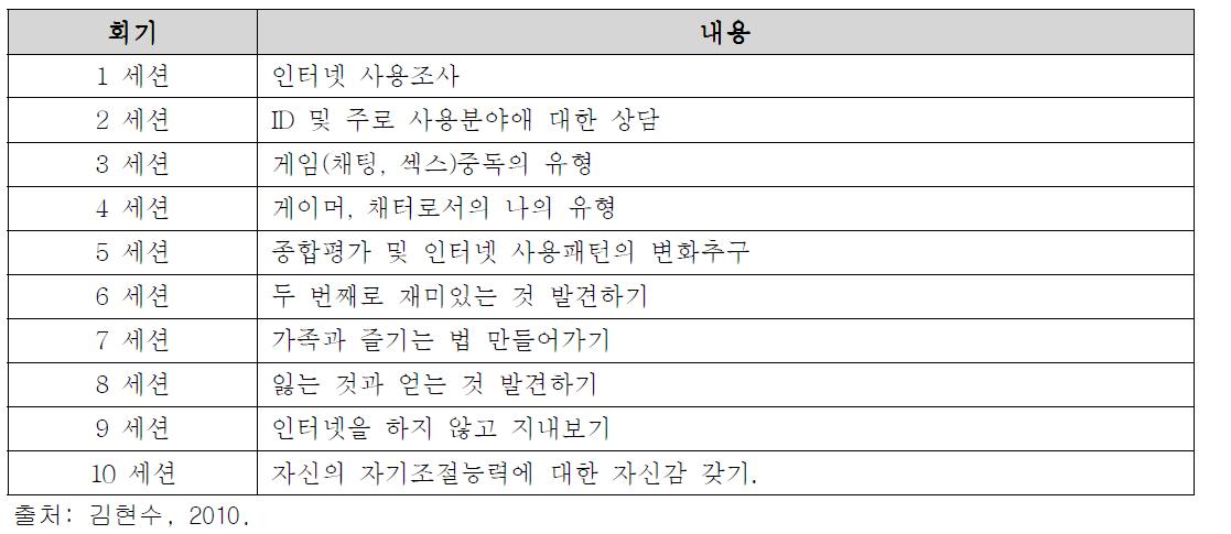 인터넷 중독의 치료 체계