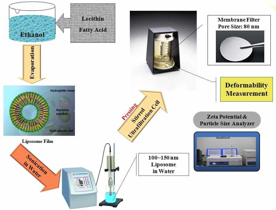 The experimental method preparing liposome with fatty acid.