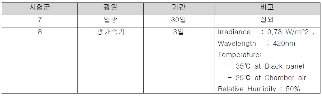 광 안정도 시험군