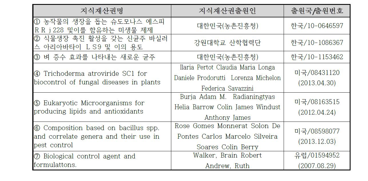 국내외 관련지식재산권 현황