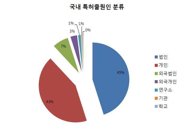 국내 특허출원인 분류