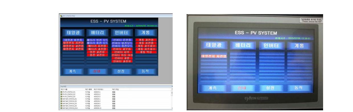 인버터 현재 상태 표시 화면