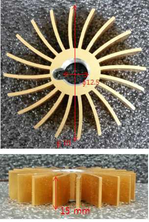 외경 ∅70 내경 ∅12.5 H 15mm 규격의 Heat sink