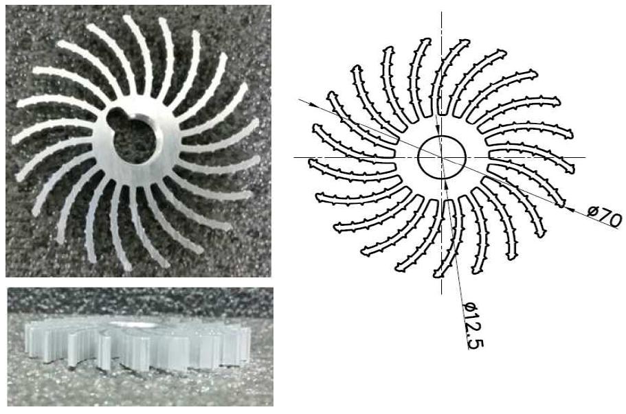 외경 ∅70 내경 ∅12.5 H 8mm 의 Heat sink