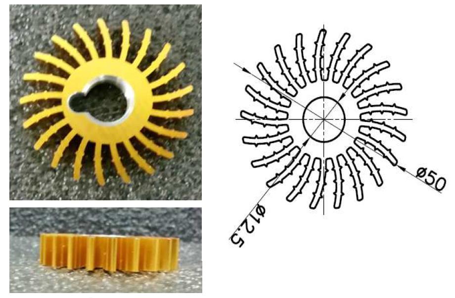 외경 ∅50 내경 ∅12.5 H 10mm 의 Heat sink