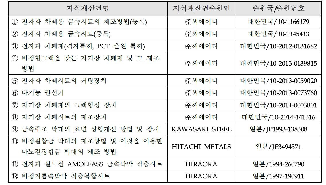 국내외 관련 지식재산권 현황