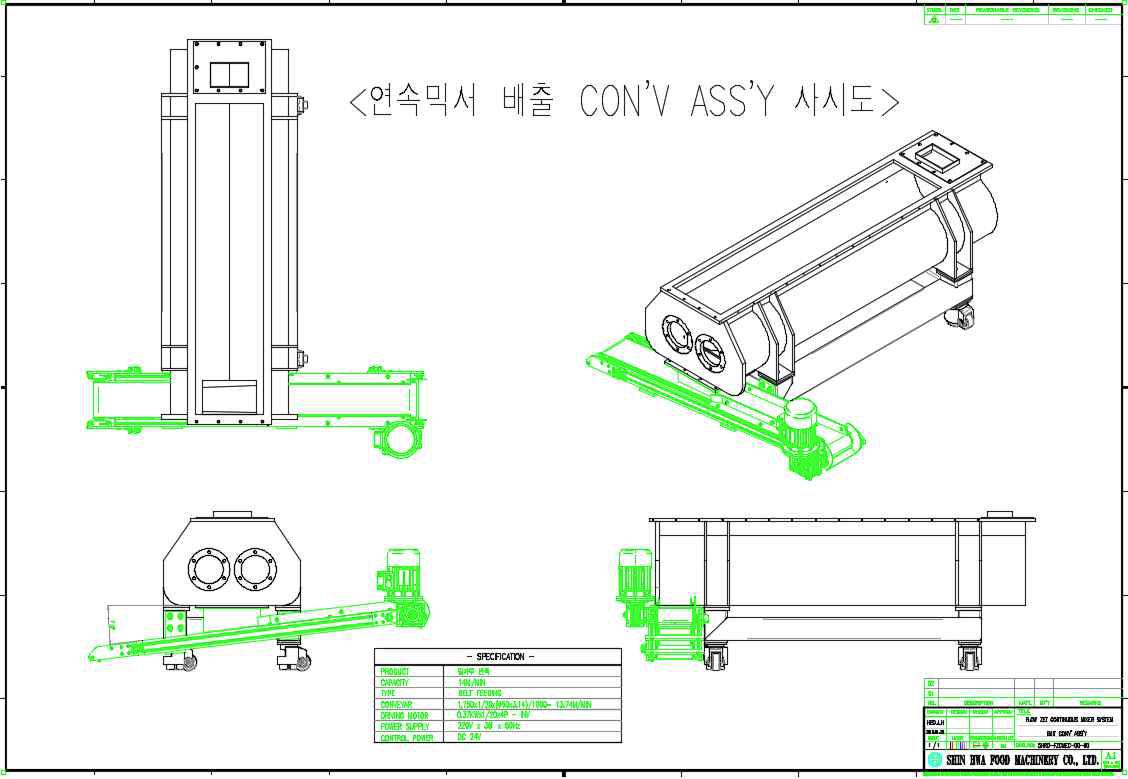 Continuous Agitator Unit 배출 Con’v 사시도