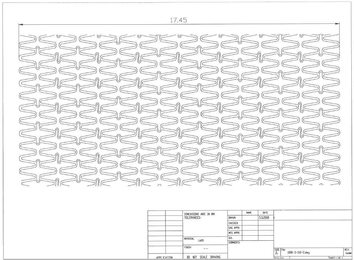 Peripheral stent drawing