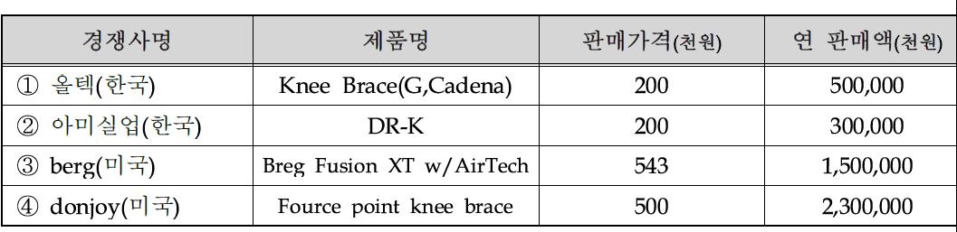 국내외 주요시장 경쟁사