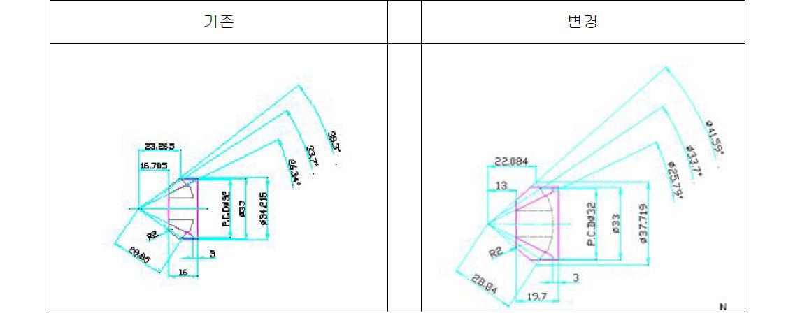 피니언 기어 수정 도면