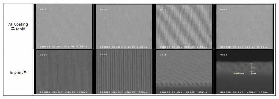 311RM-17의 Mold 및 Imprint후 SEM Image