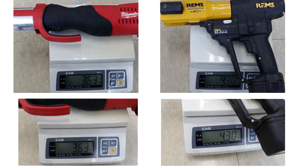 기존 압착공구 장비 무게에 비하여 개발 장비의 경량화 실현