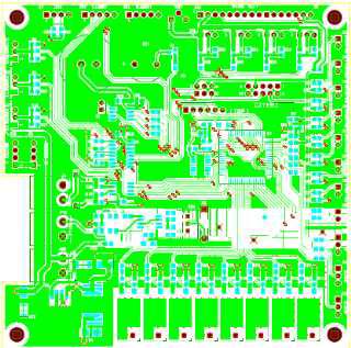 변경된 통합 메인콘트롤러 PCB 보드레이아웃 (Top.면)