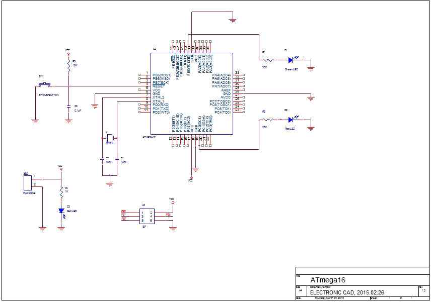 ATmega 16 회로도 설계