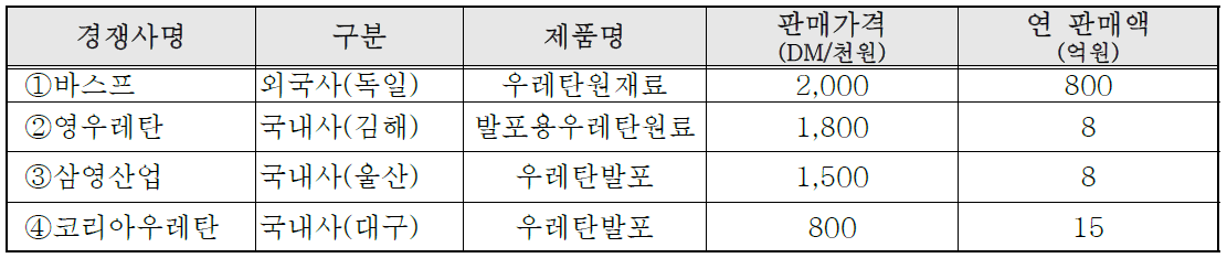 국내외 주요시장 경쟁사